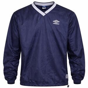 VTG Retro Umbro Football Training Shell Pullover Windbreaker Navy XL